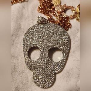 Karli Buxton Silver Skull Brand New Pave Crystals Hypoallergenic
